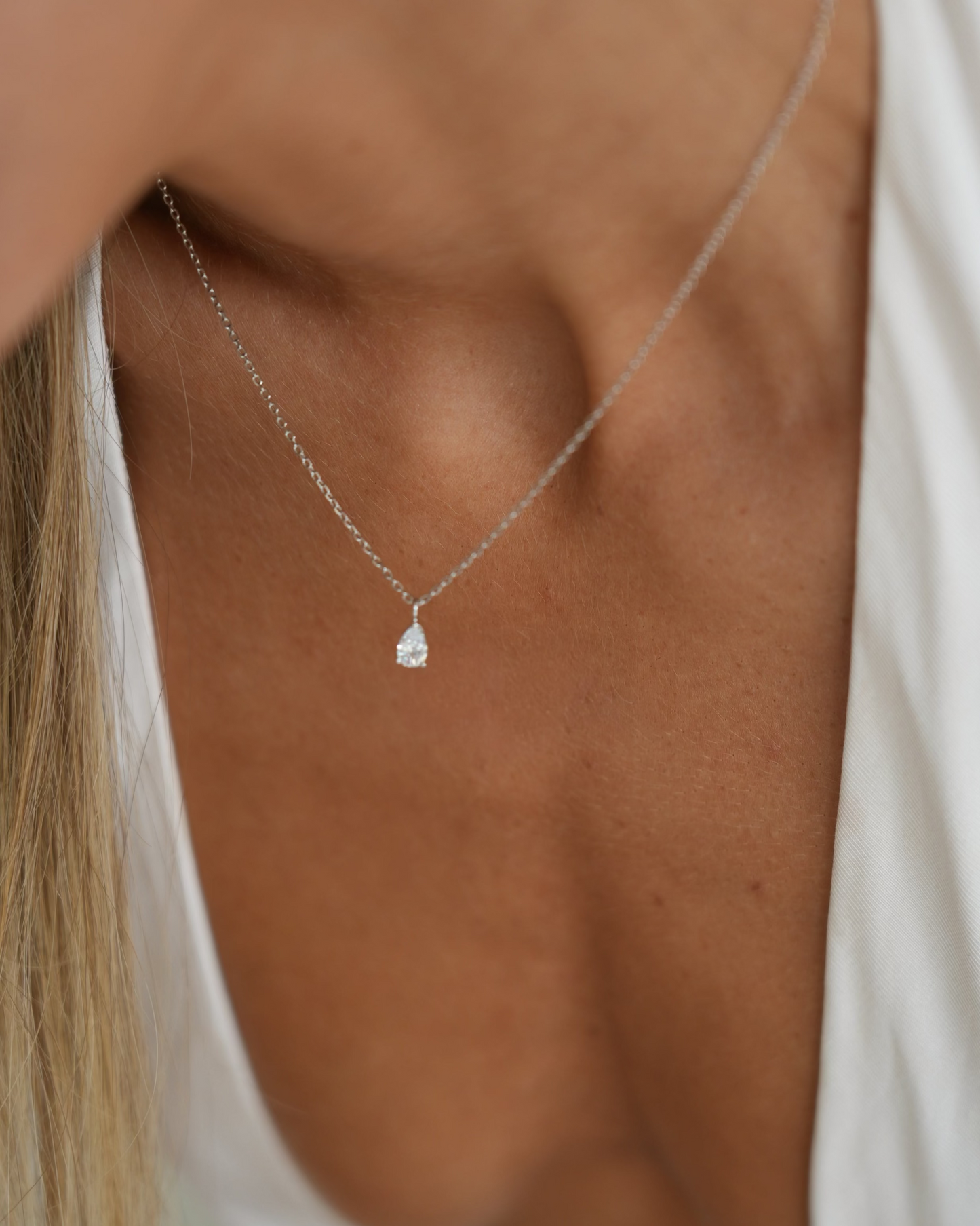 Classic drop necklace - silver
