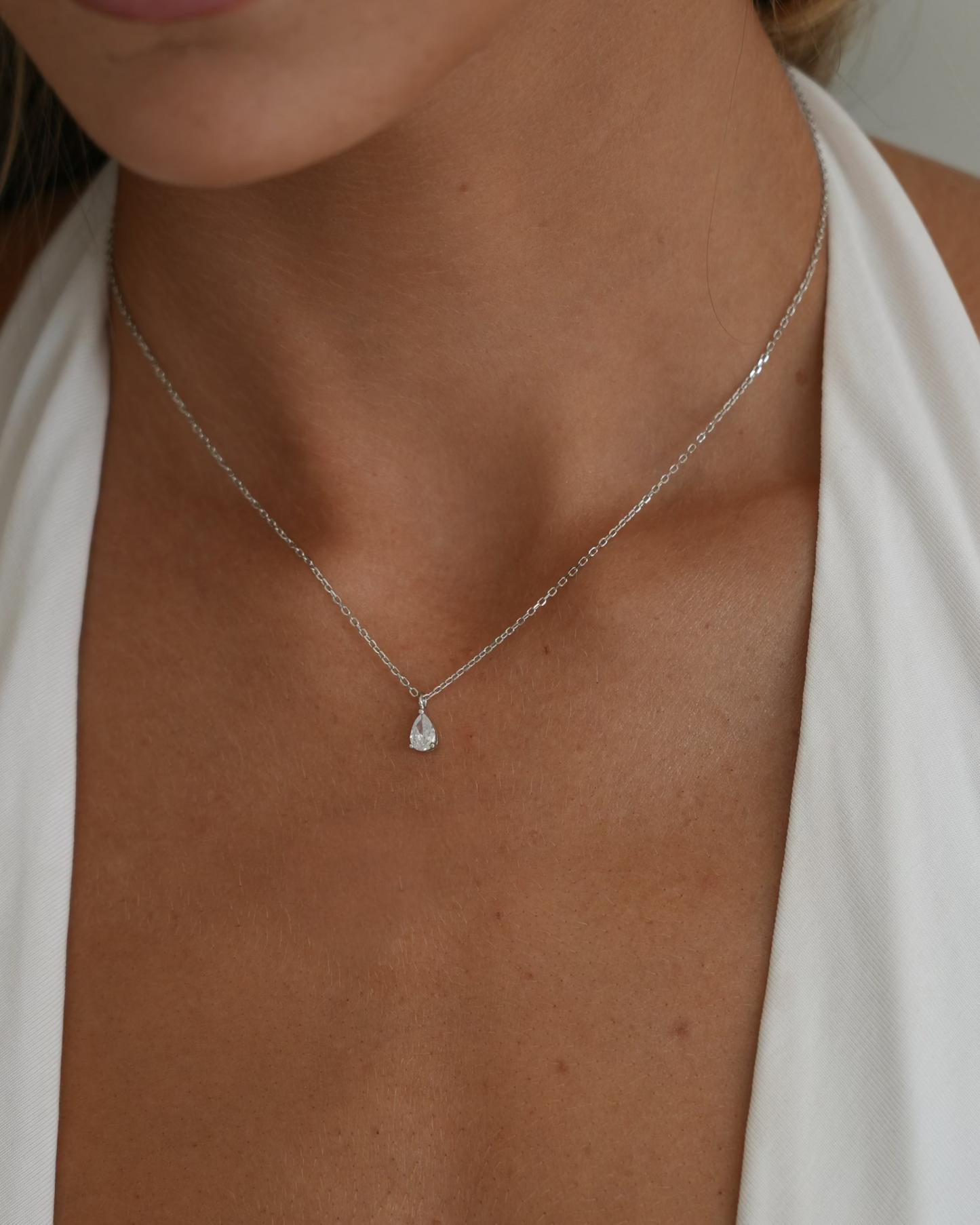 Classic drop necklace - silver