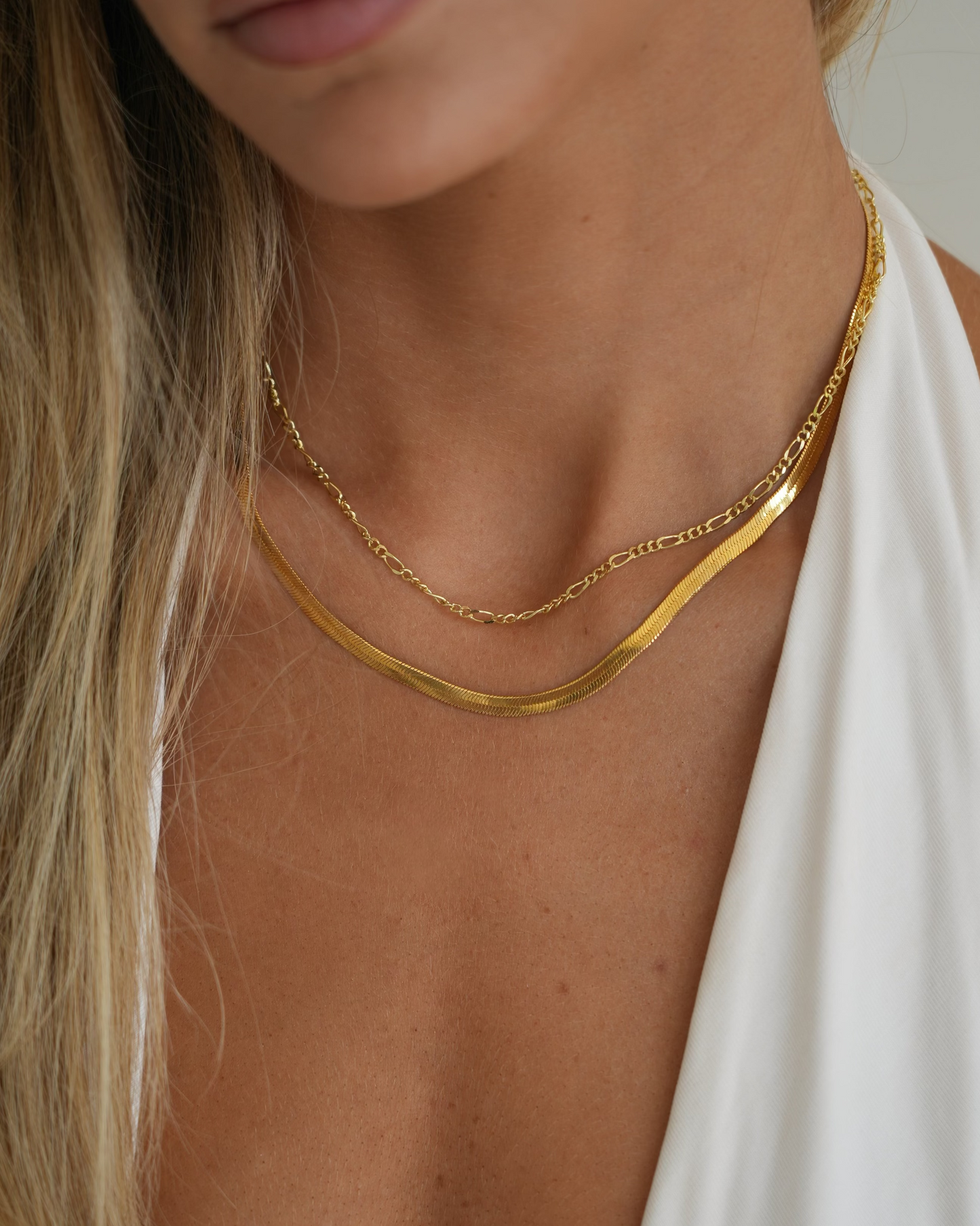 Figaro chain necklace - gold