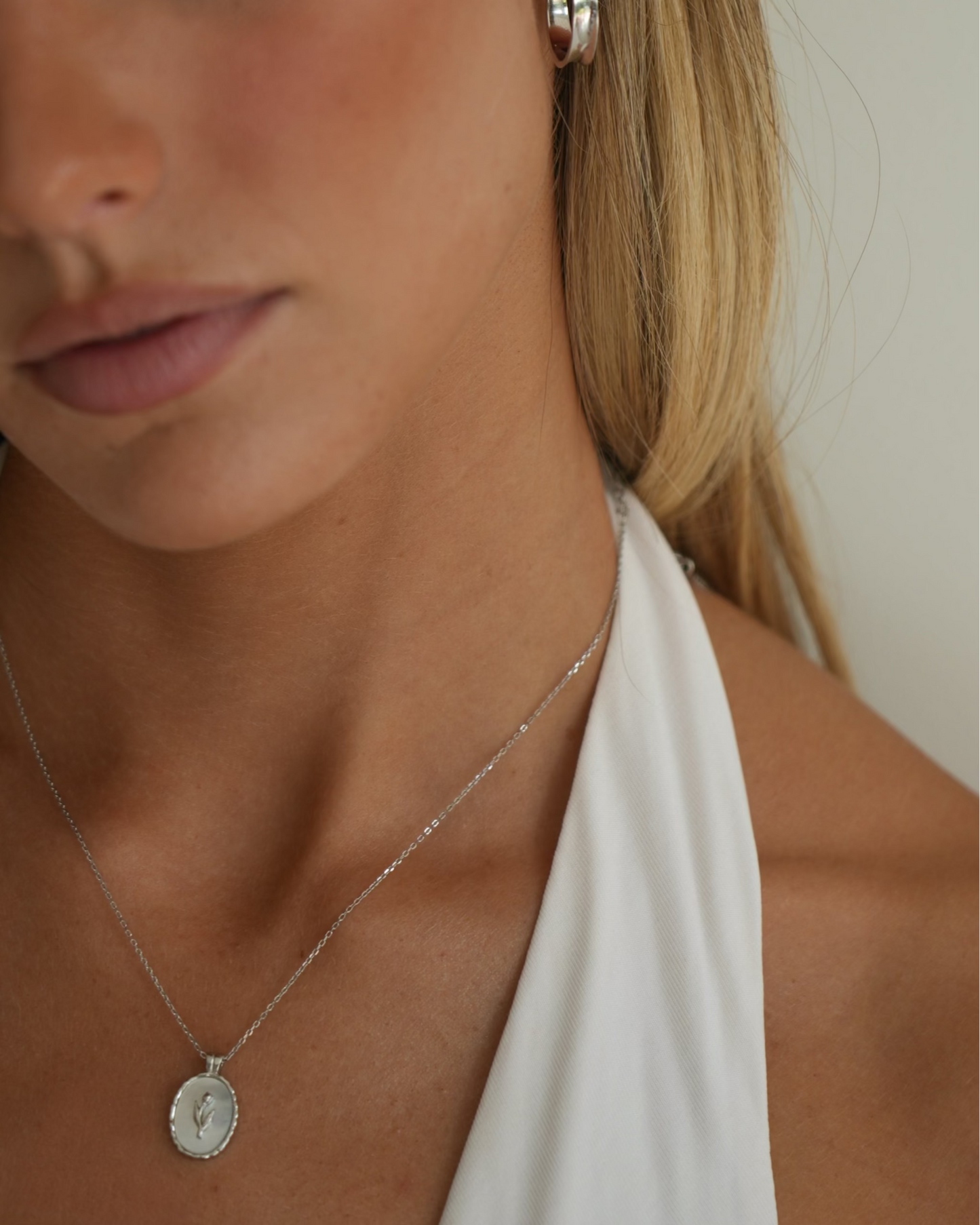 Tulip necklace - silver