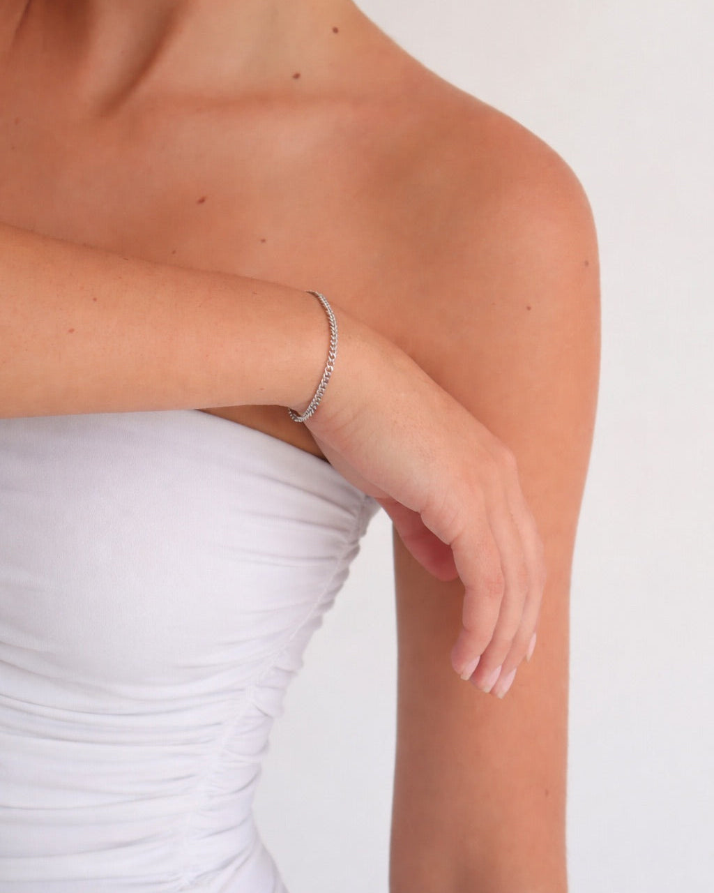 Curb chain bracelet - silver