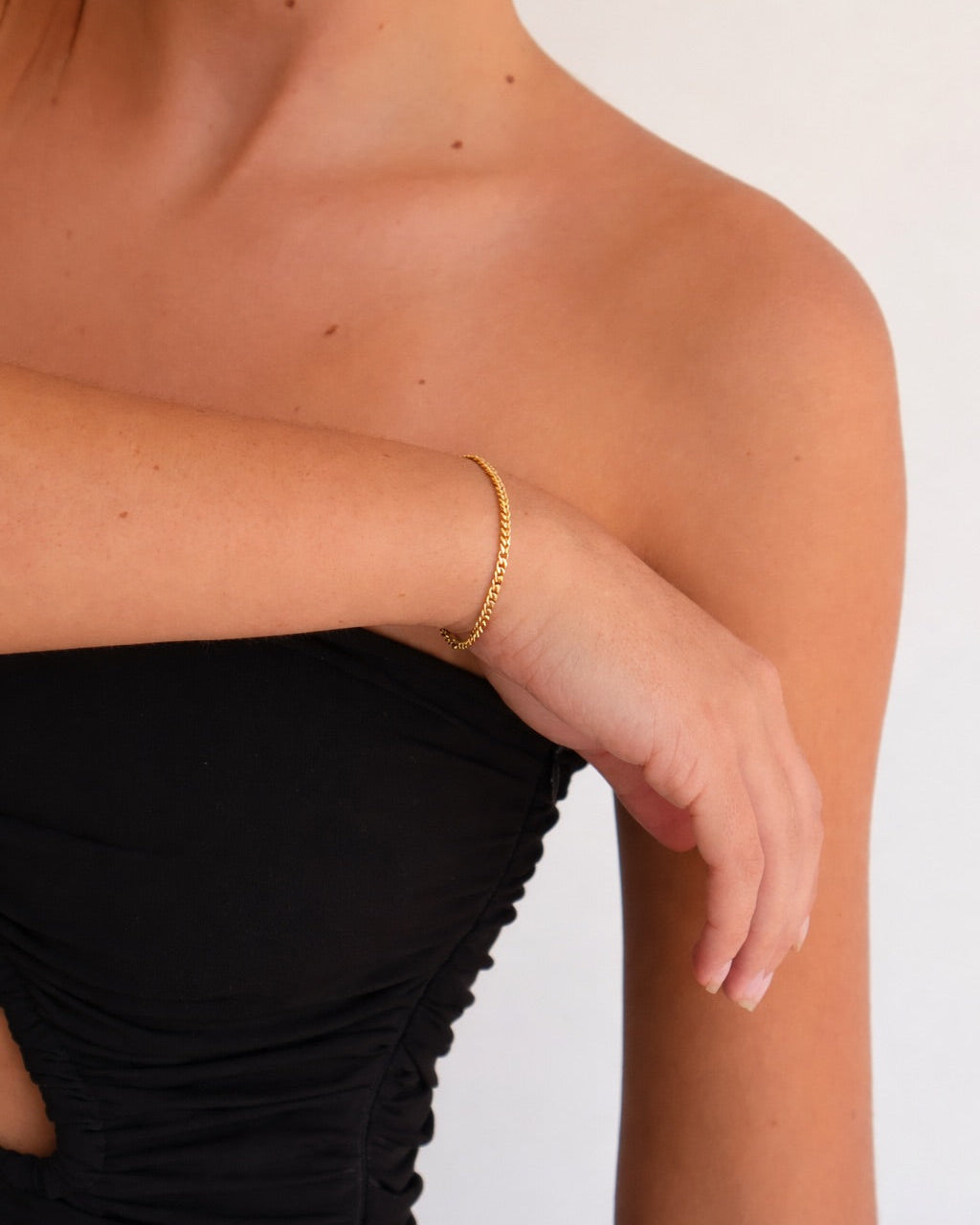 Curb chain bracelet - gold
