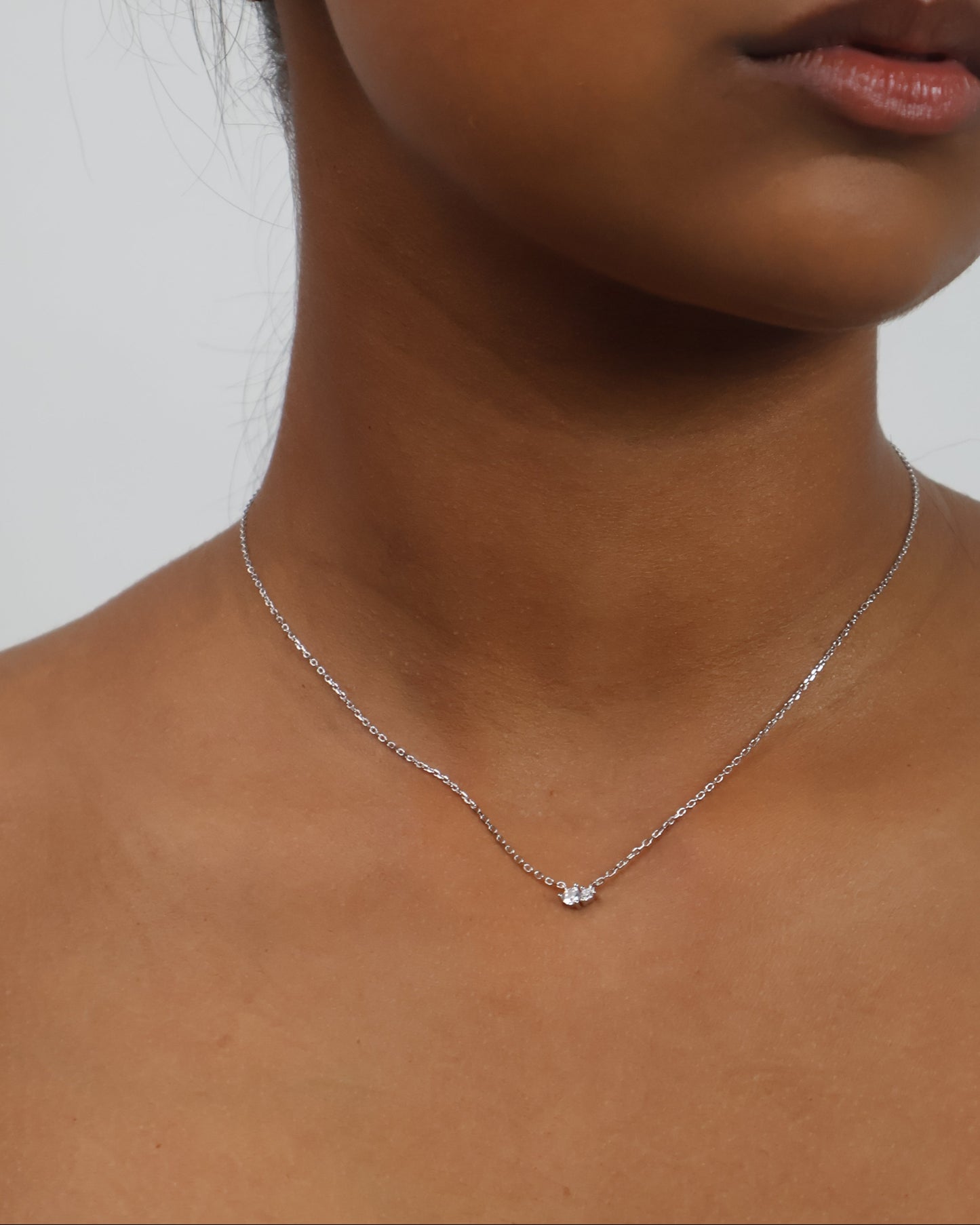 Rose necklace - silver