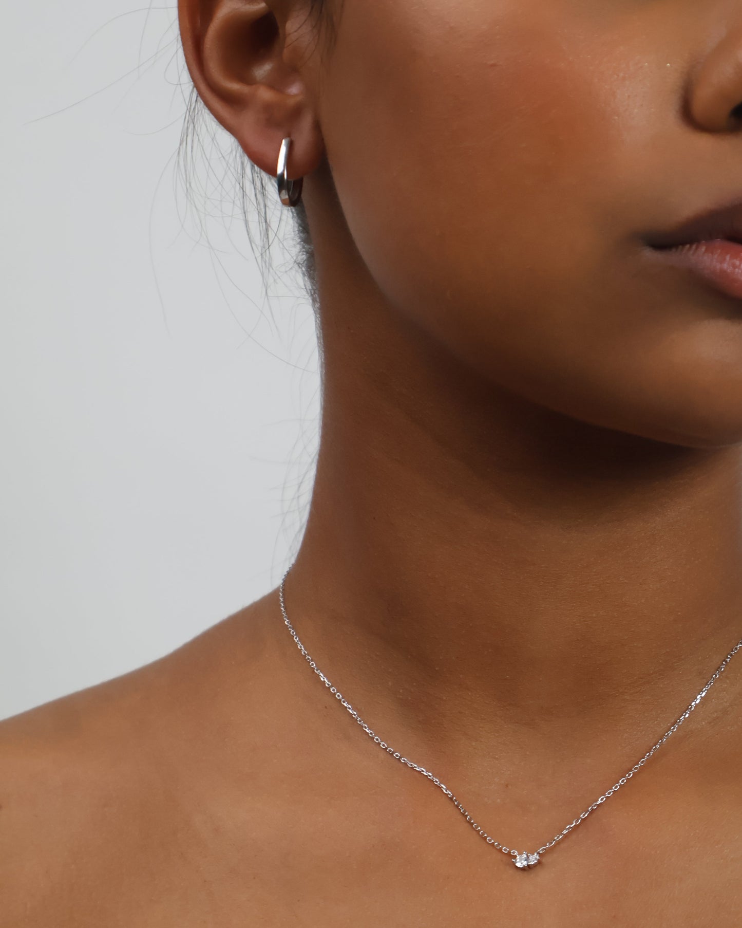 Rose necklace - silver