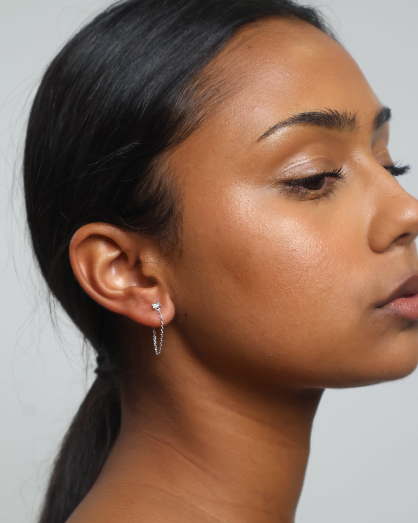 Classic chain earrings - silver