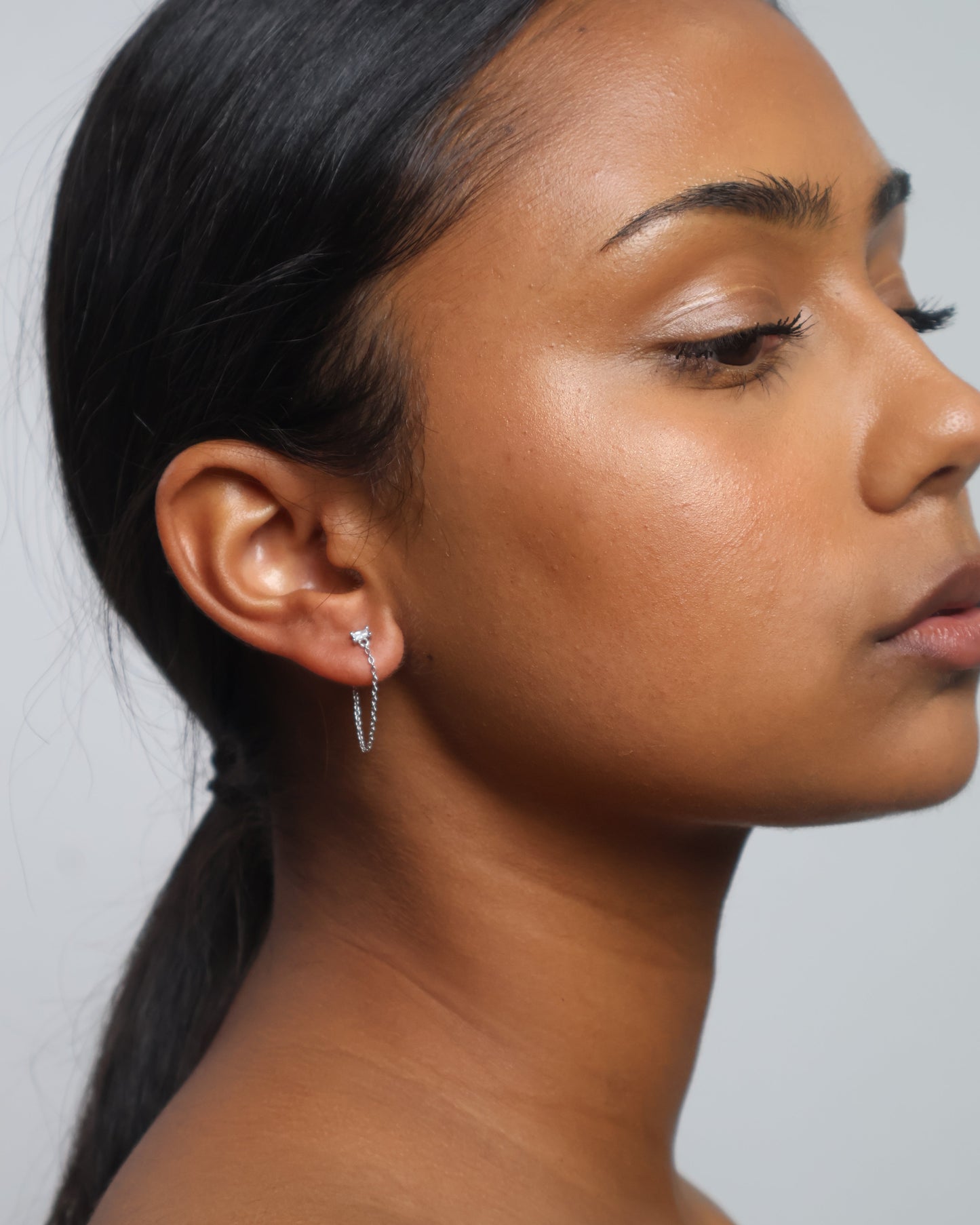 Classic chain earrings - silver
