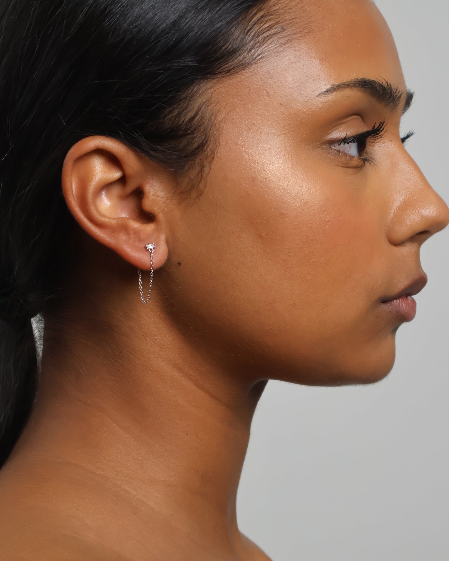 Classic chain earrings - silver