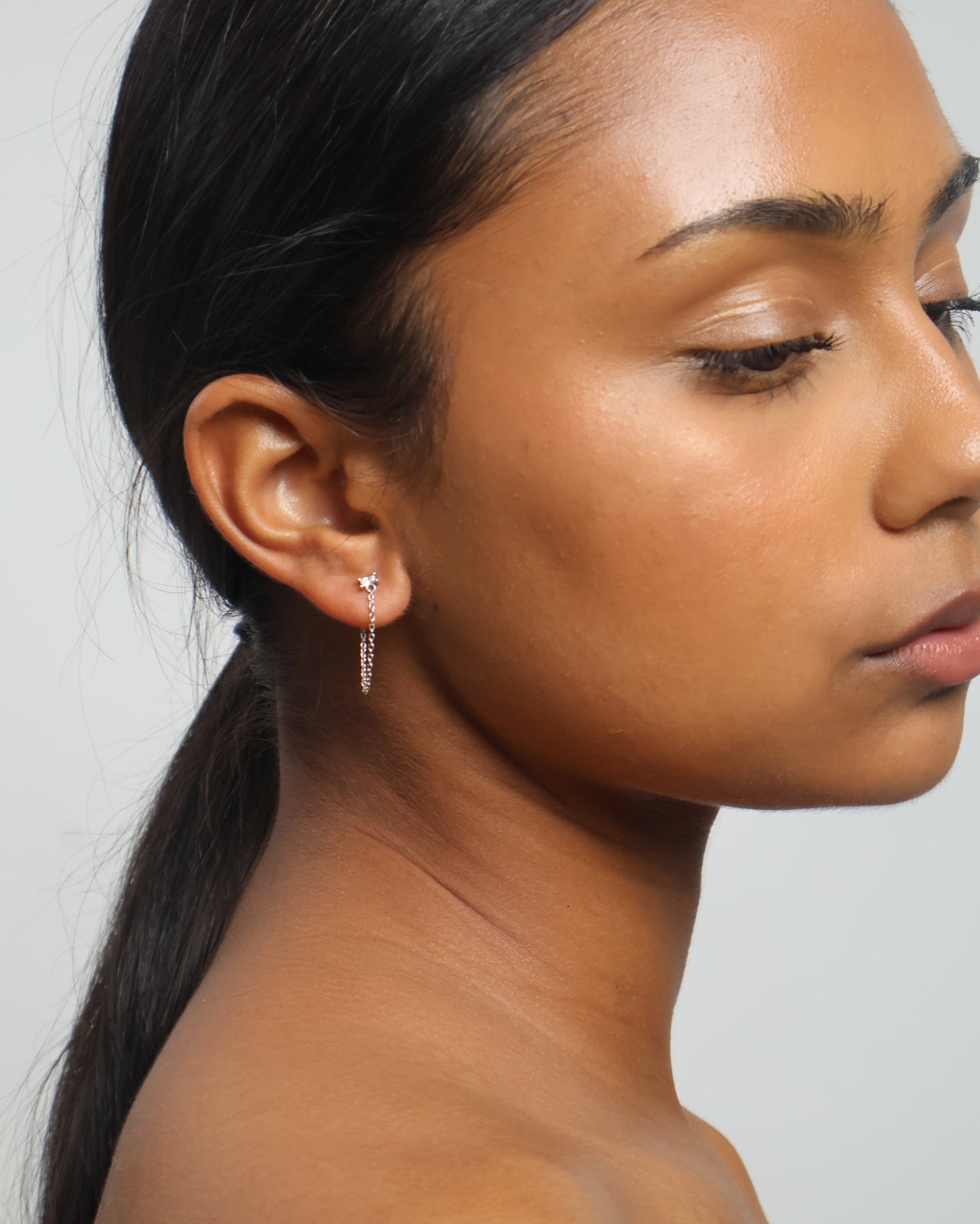 Classic chain earrings - silver