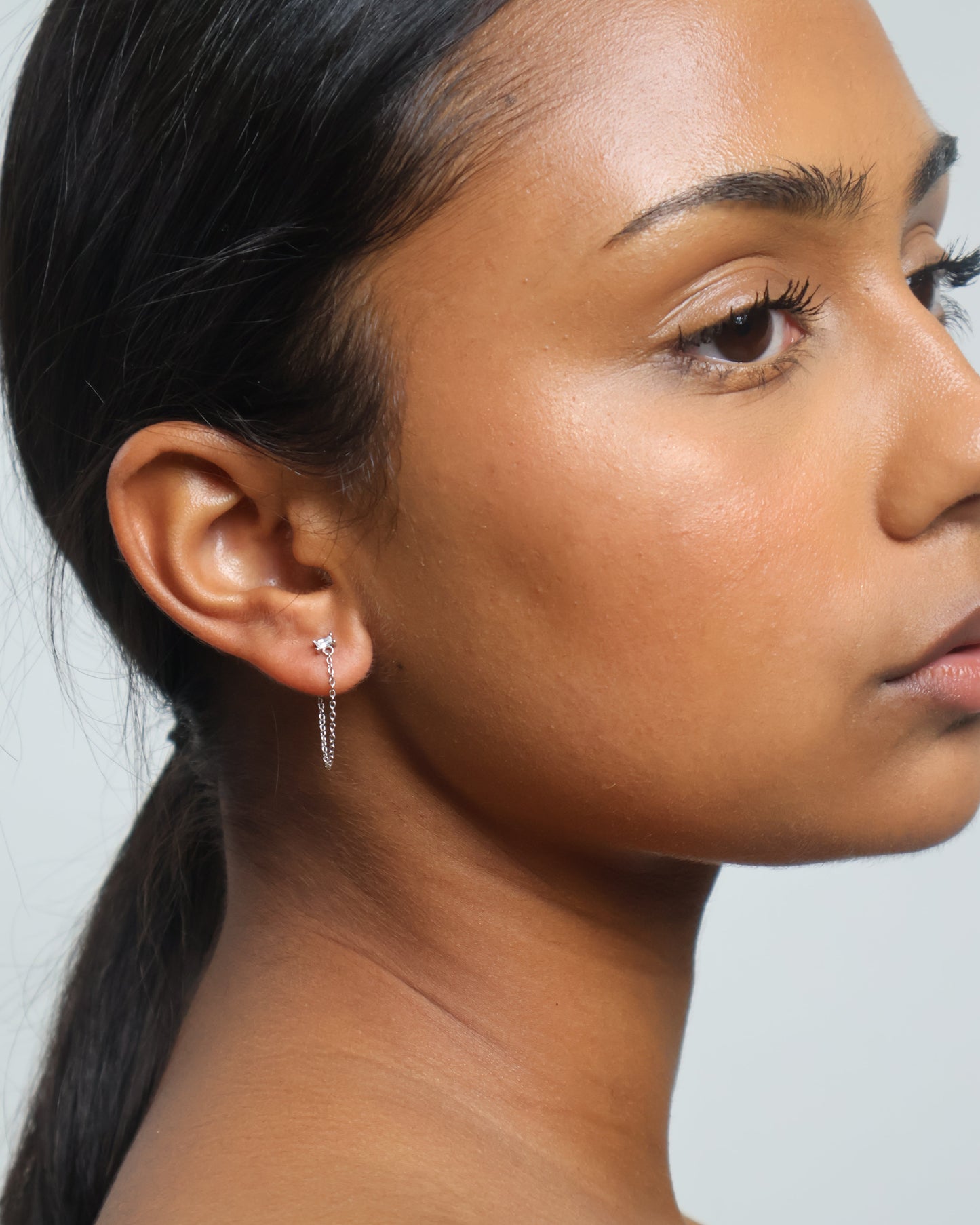 Classic chain earrings - silver