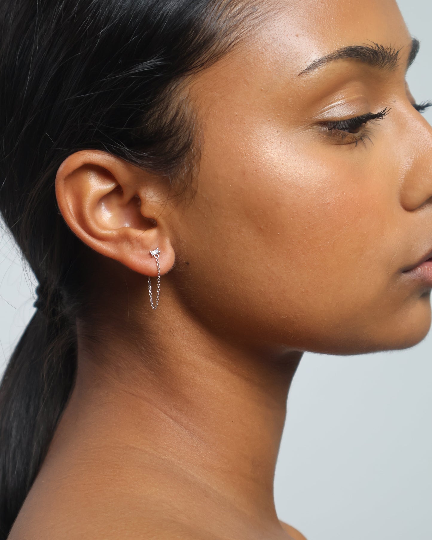 Classic chain earrings - silver