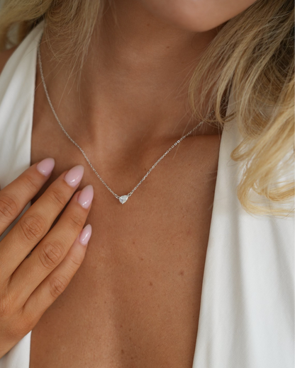 Classic pear necklace - silver