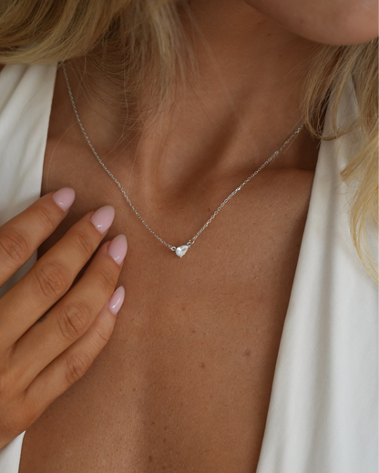 Classic pear necklace - silver