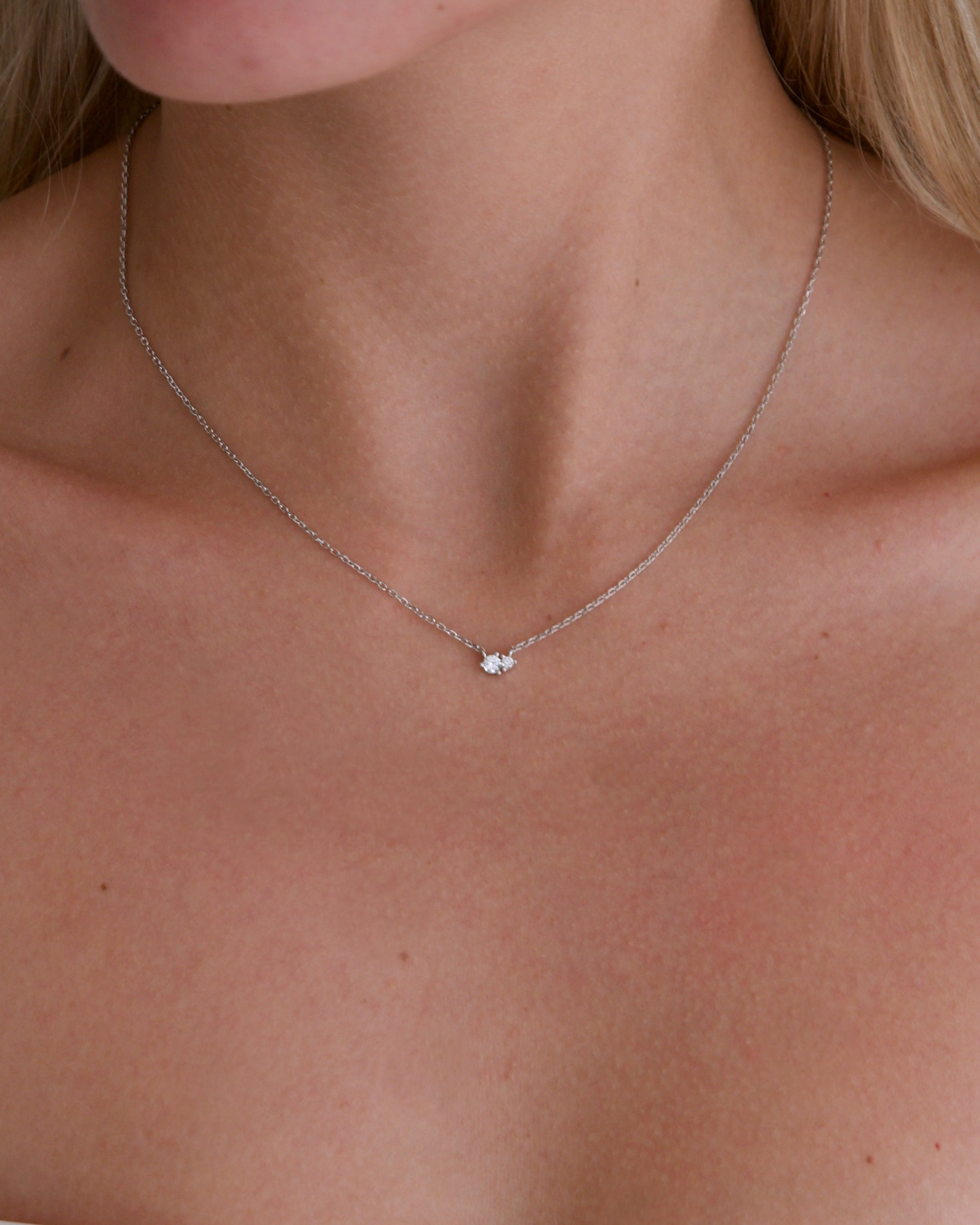 Rose necklace - silver