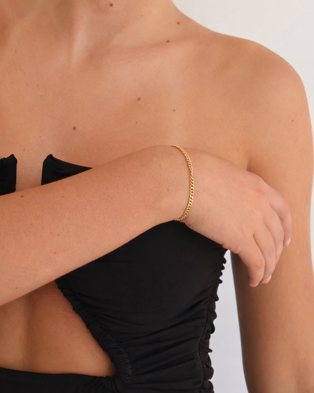 Curb chain bracelet - gold