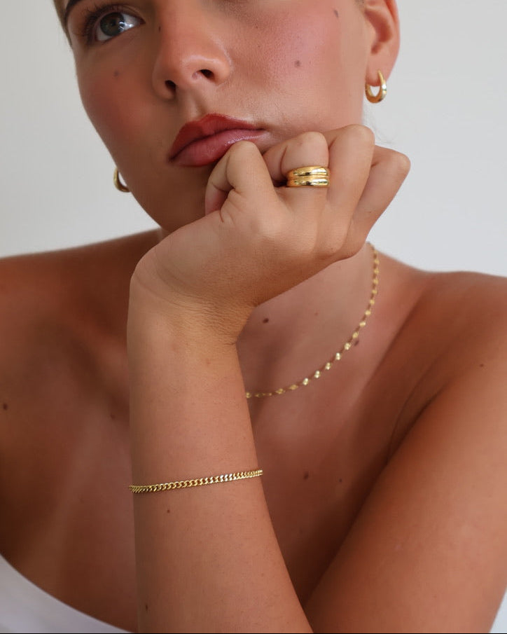 Curb chain bracelet - gold