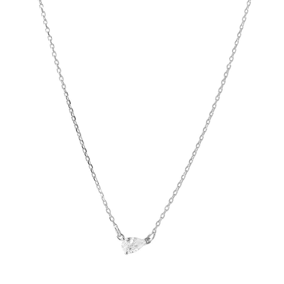 Classic pear necklace - silver