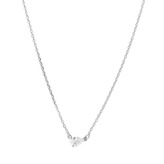 Classic pear necklace - silver