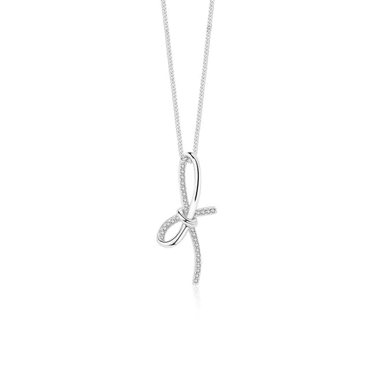 Bow necklace - silver