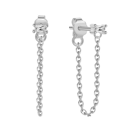 Classic chain earrings - silver