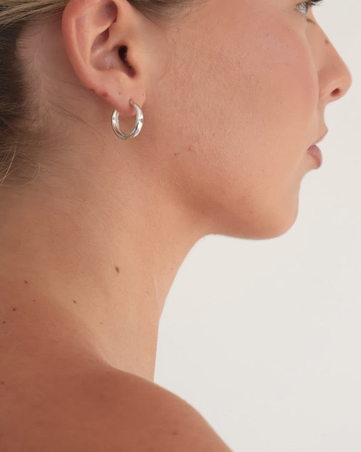 Petite hoop earrings - silver