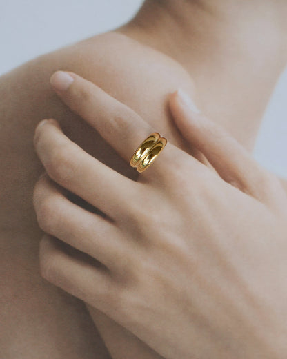 Double ring - gold
