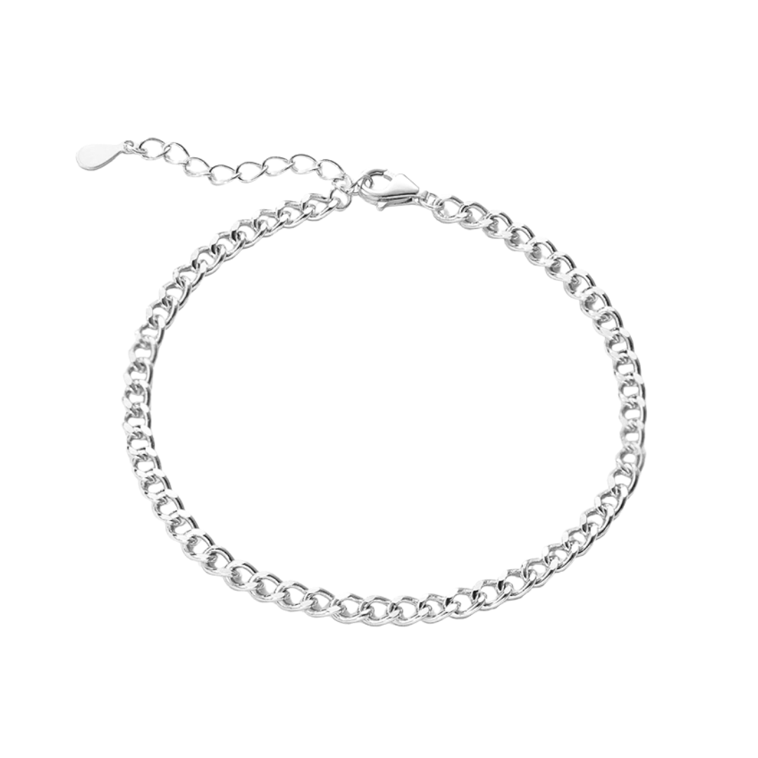 Curb chain bracelet - silver