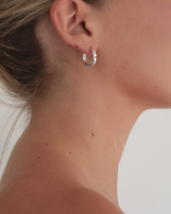 Petite hoop earrings - silver