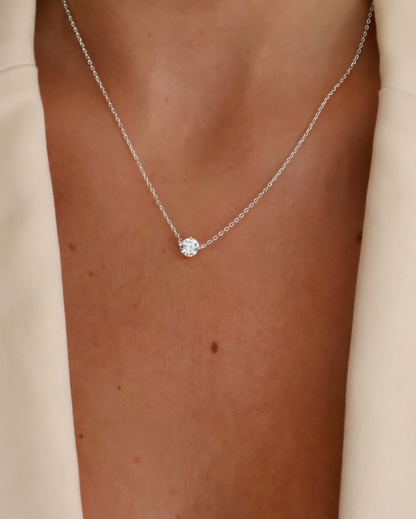 Solitaire necklace - silver