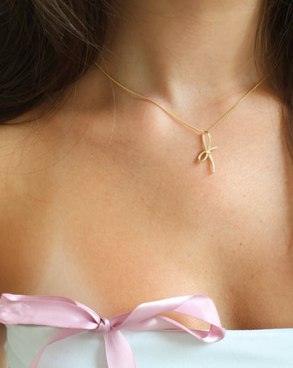 Bow necklace - gold
