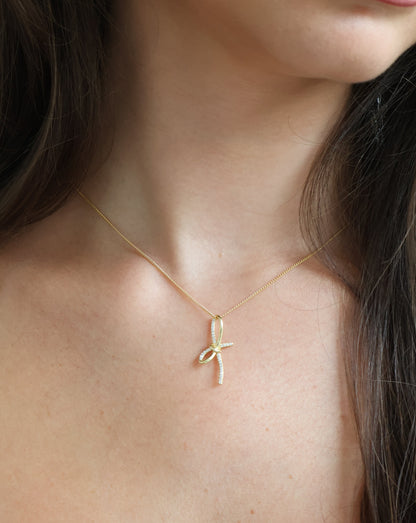 Bow necklace - gold