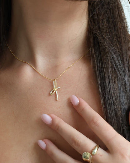 Bow necklace - gold