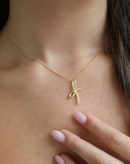 Bow necklace - gold