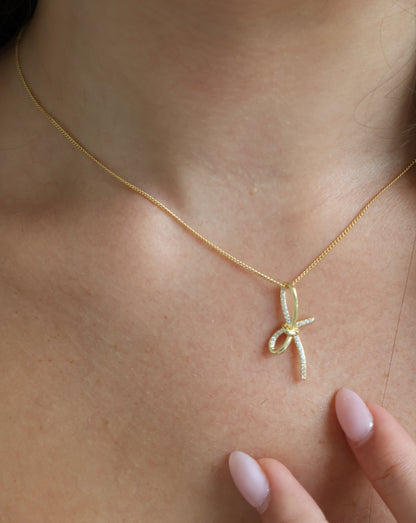 Bow necklace - gold