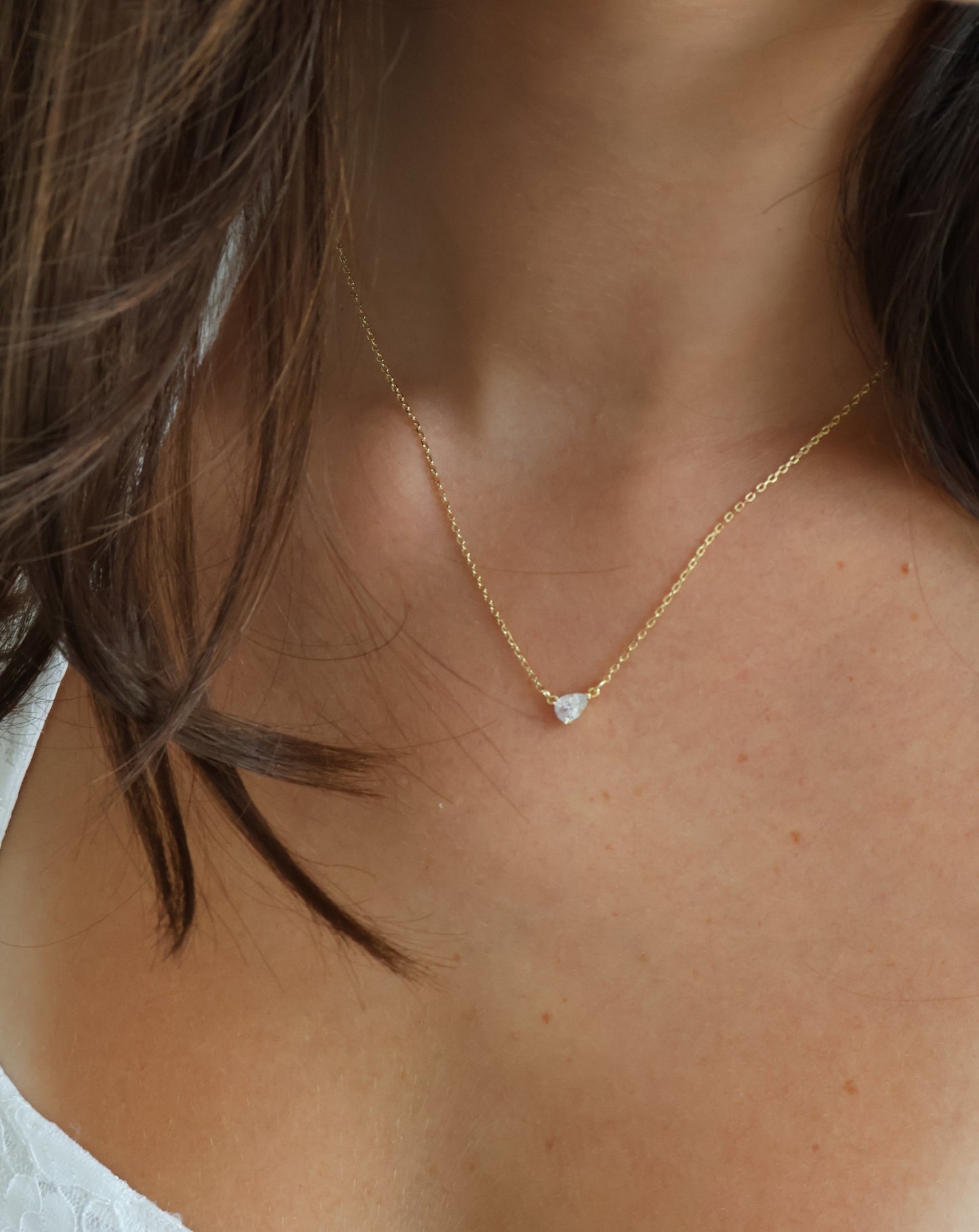 Classic pear necklace - gold