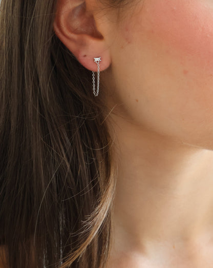 Classic chain earrings - silver