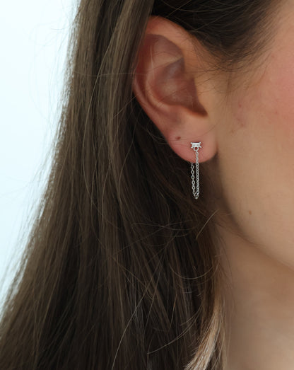 Classic chain earrings - silver