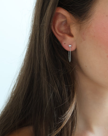 Classic chain earrings - silver