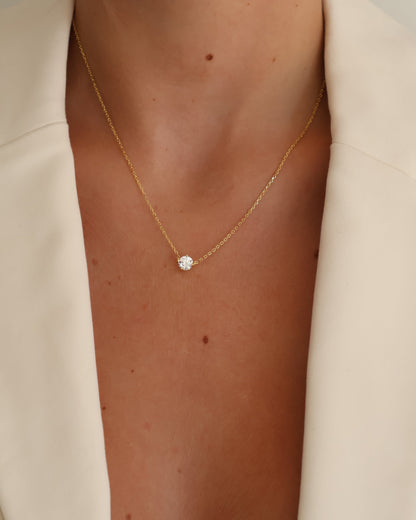 Solitaire necklace - gold
