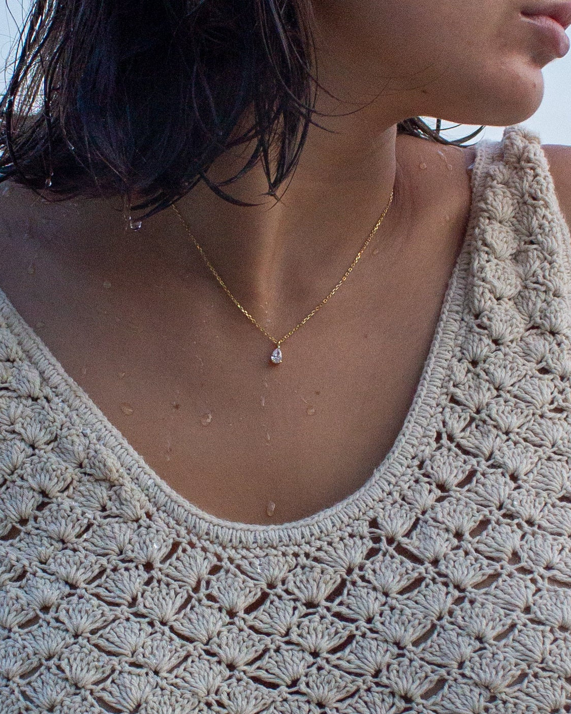 Classic drop necklace - gold
