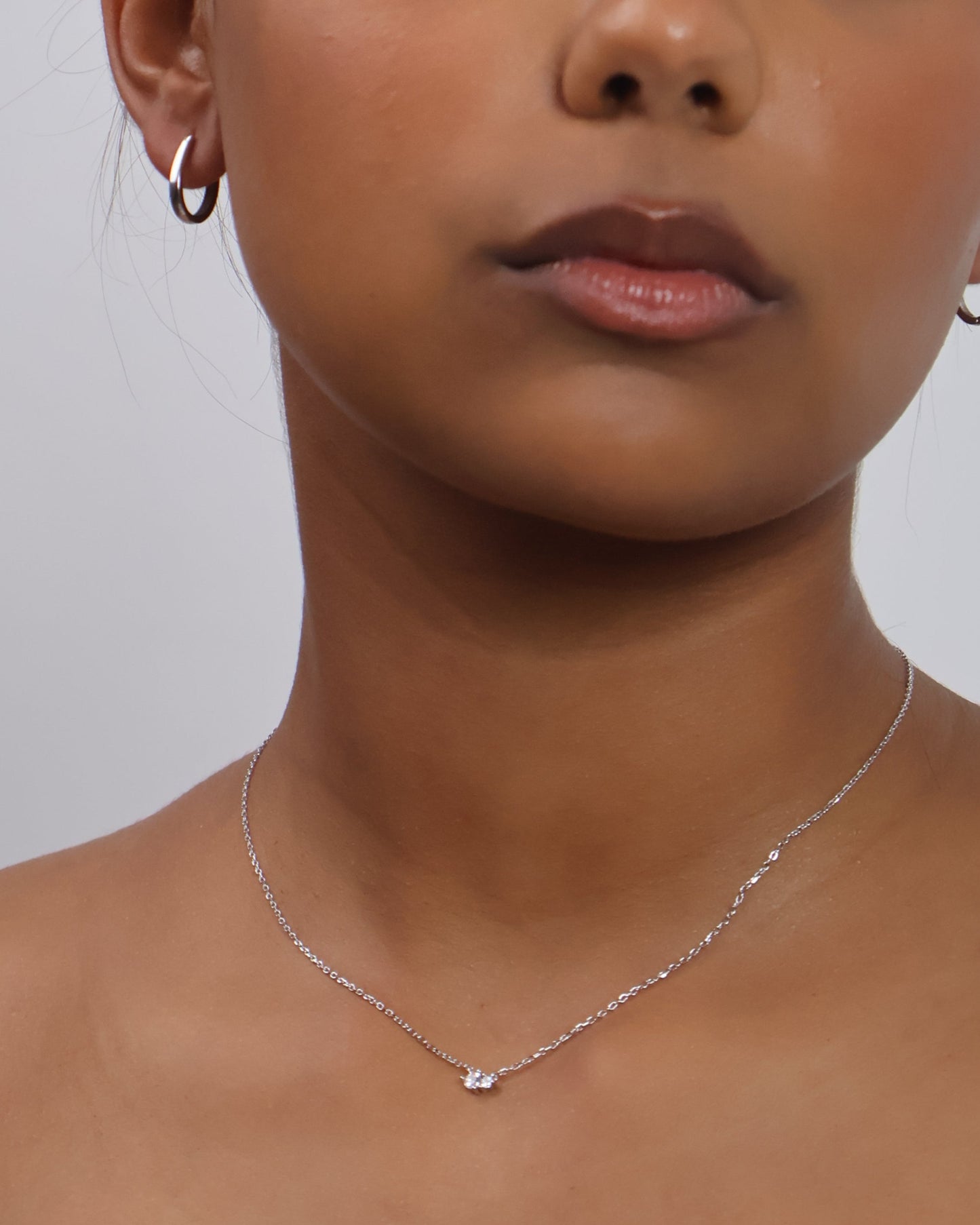 Rose necklace - silver