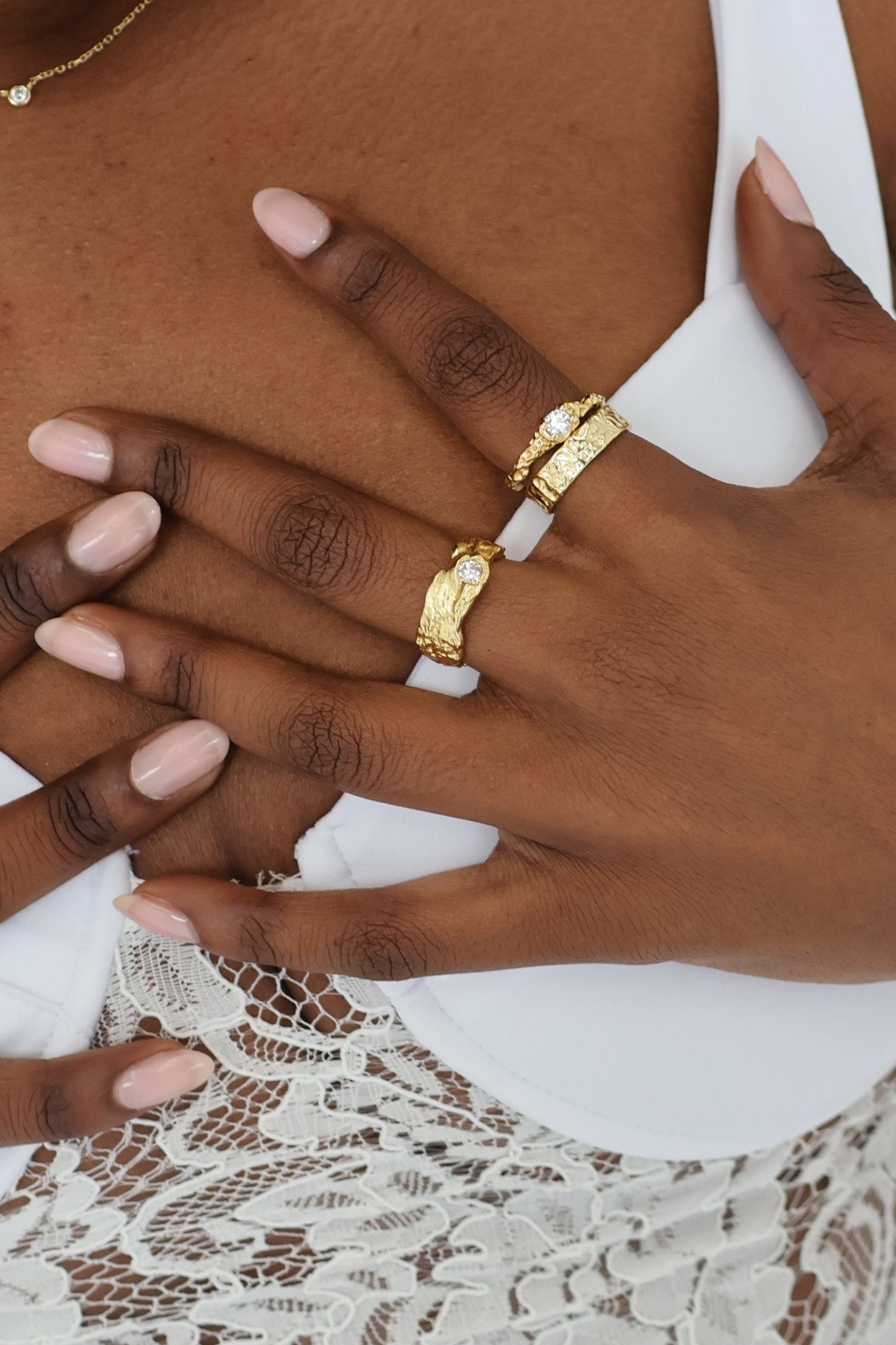 Textured ring - gold