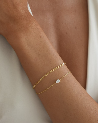Classic pear bracelet - gold