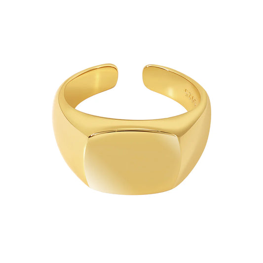 Chunky signet ring - gold