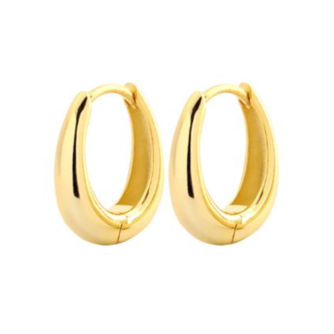 Elongated hoops - gold