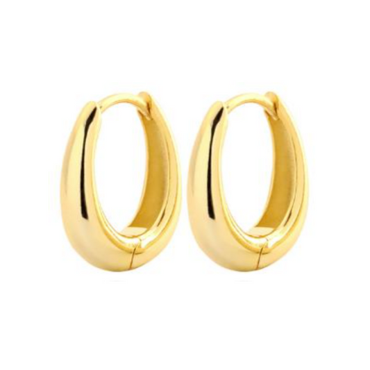 Elongated hoops - gold